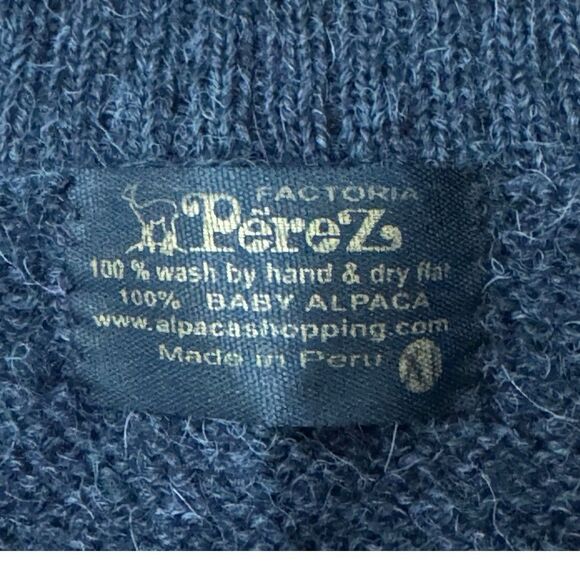 Perez Vintage Aztec Animal Dinosaur Knit Crewneck Sweater Alpaca Men’s Size XL - Picture 7 of 8